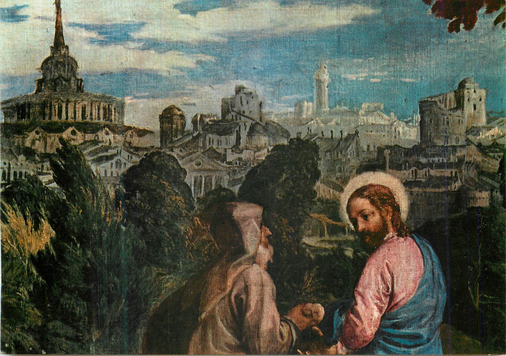 CPM Milano Pinacoteca di Brera Le Bapteme de Jesus (Detail)