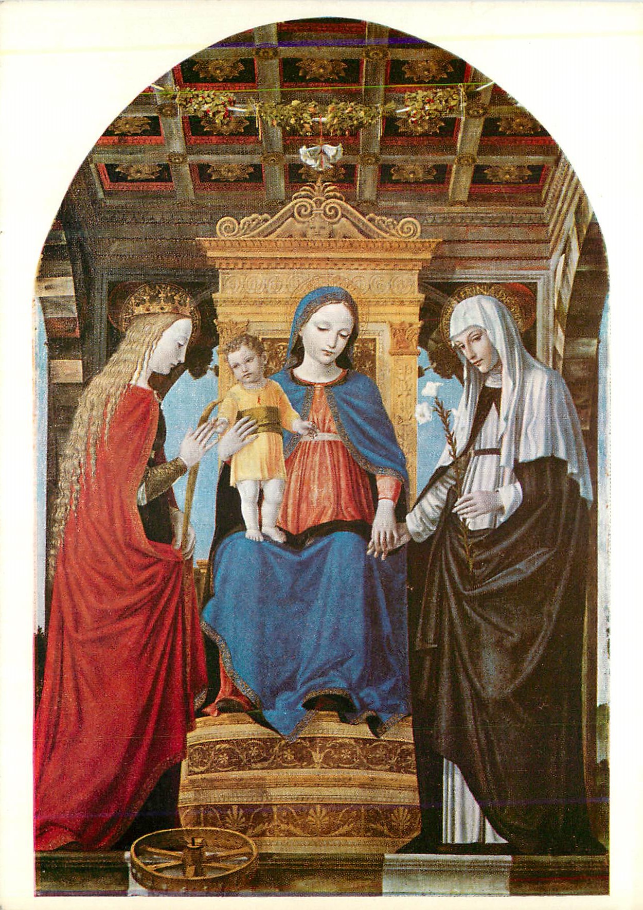 CPM National Gallery Bergognone Ambrogio The Virgin and Child with SS Catherine