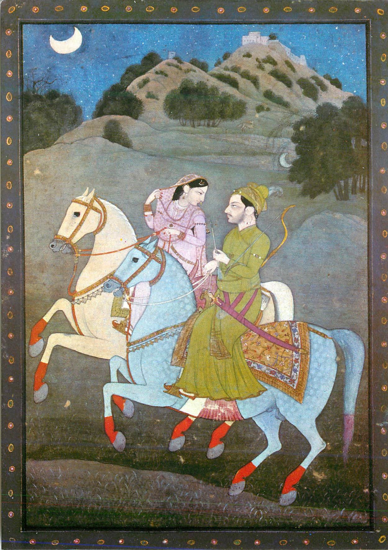 CPM British Museum Baz Bahadur and Rupmati Riding by Moonlight
