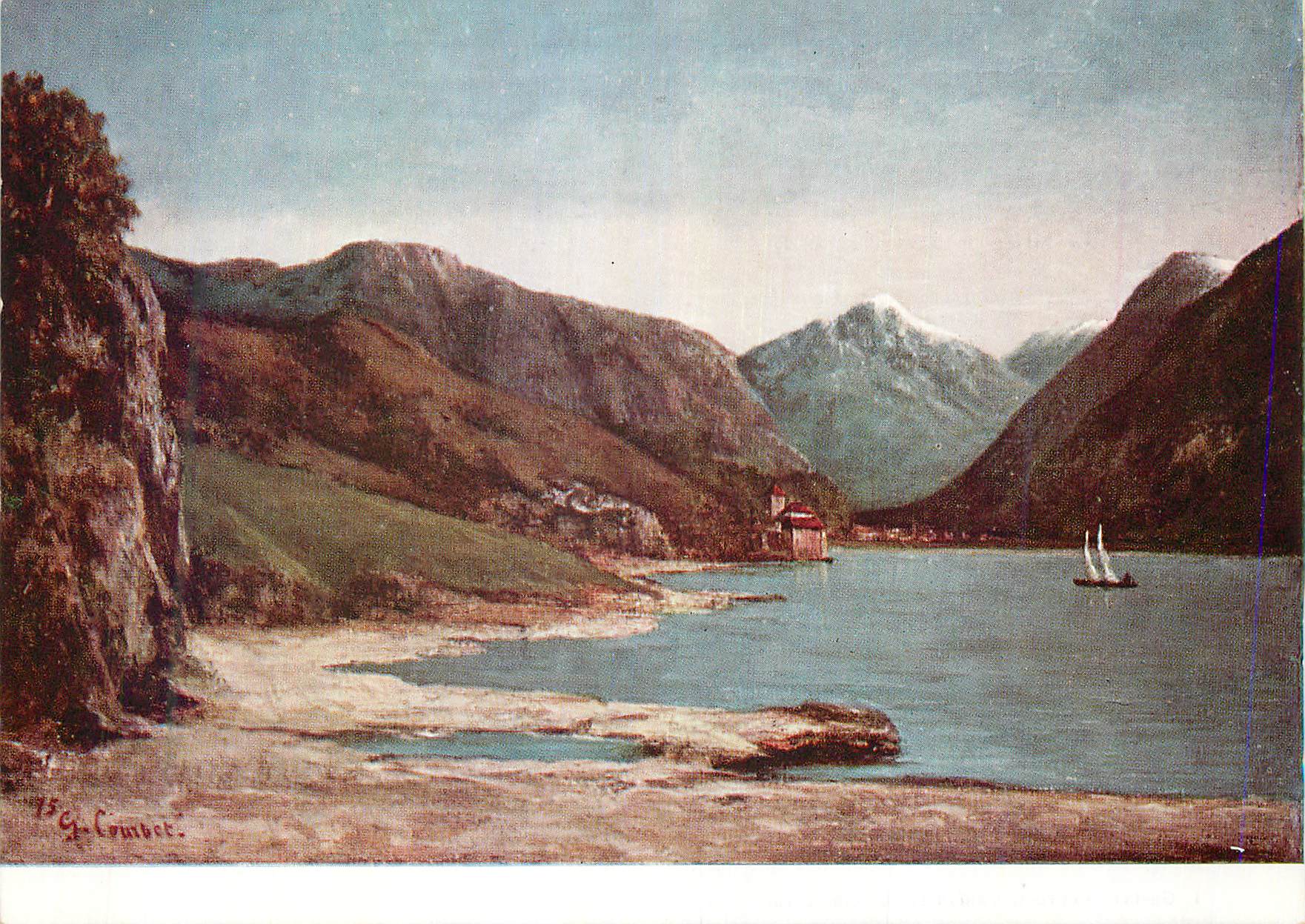 CPM Chillon vu de Loin Gustave Courbet