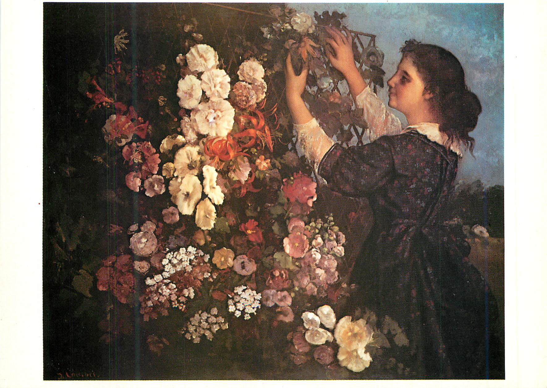 CPM Paris Grand Palais Gustave Courbet (1819 1877) le Treillis ou Jeune Fille Arrangeant des Fleurs 