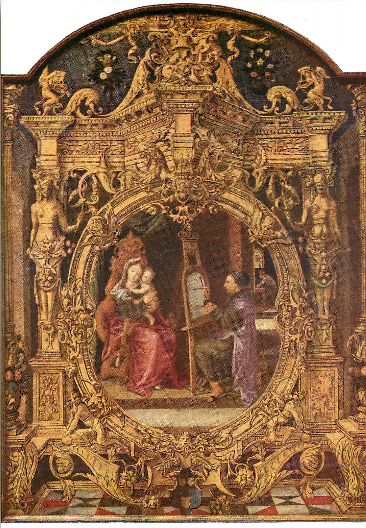 CPM Brugge Stadsmuzeum Lanceloot Blondeel (1496 1561) Saint Luc Peignant la Vierge