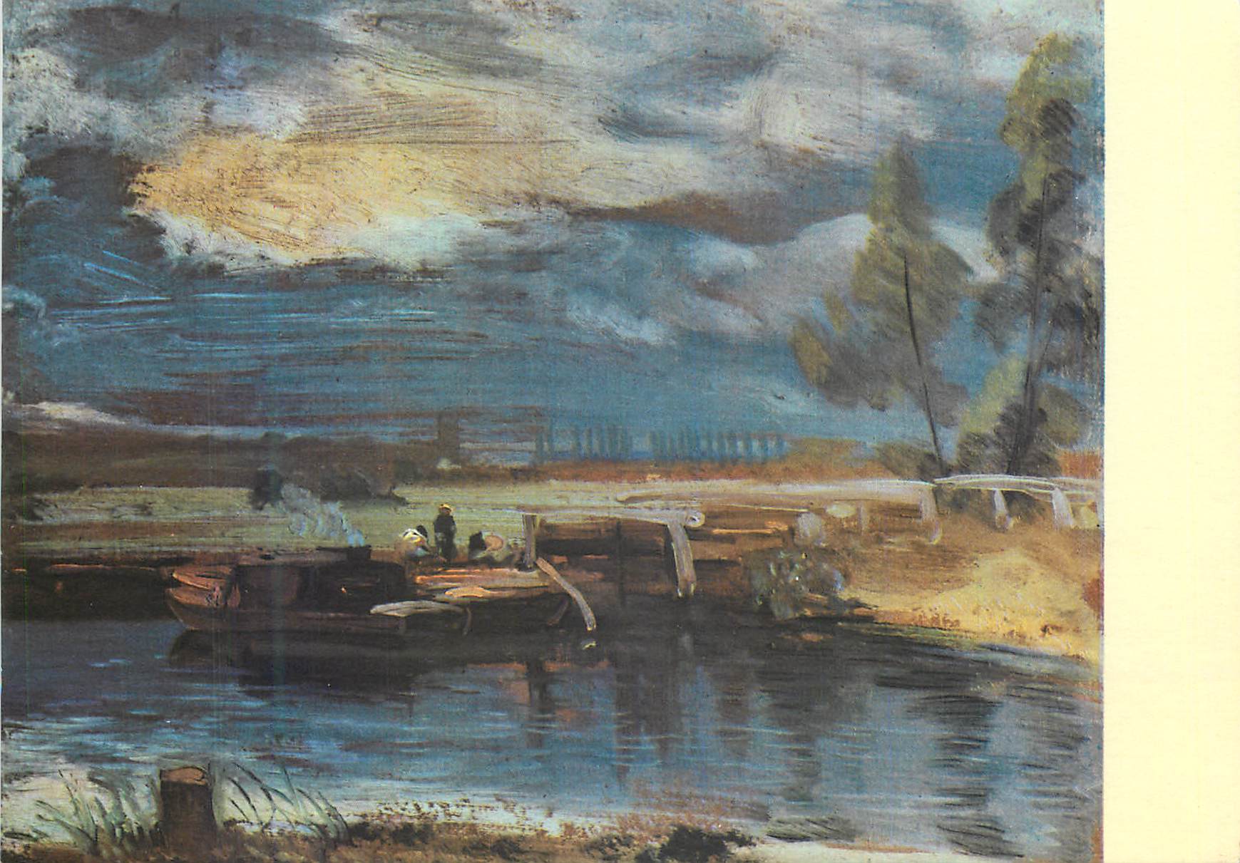 CPM London Victoria and Albert Museum Constable (1776 1837) Barques sur la Stour