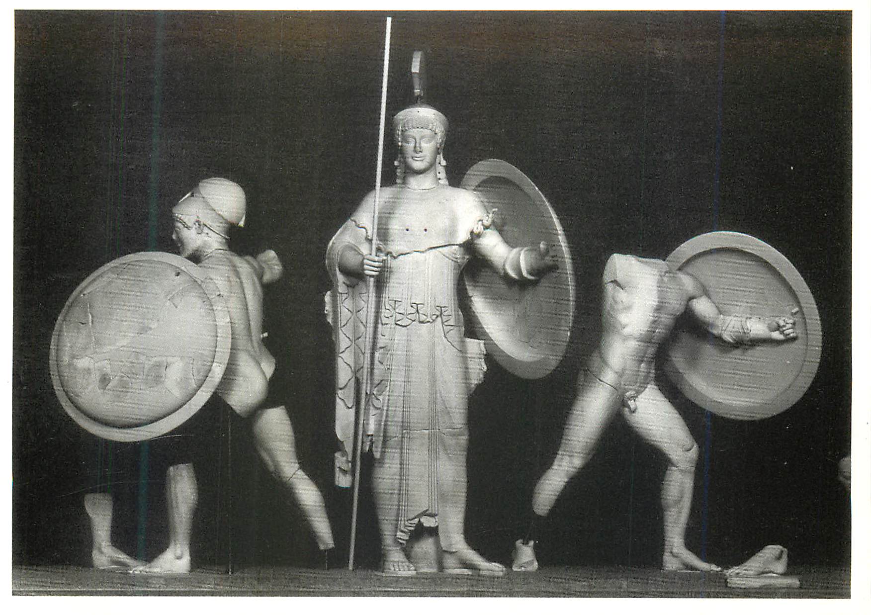 CPM Muchen Glyptothek Athena und zwei Vorkampfer Vom Aphaiatempel in Agina