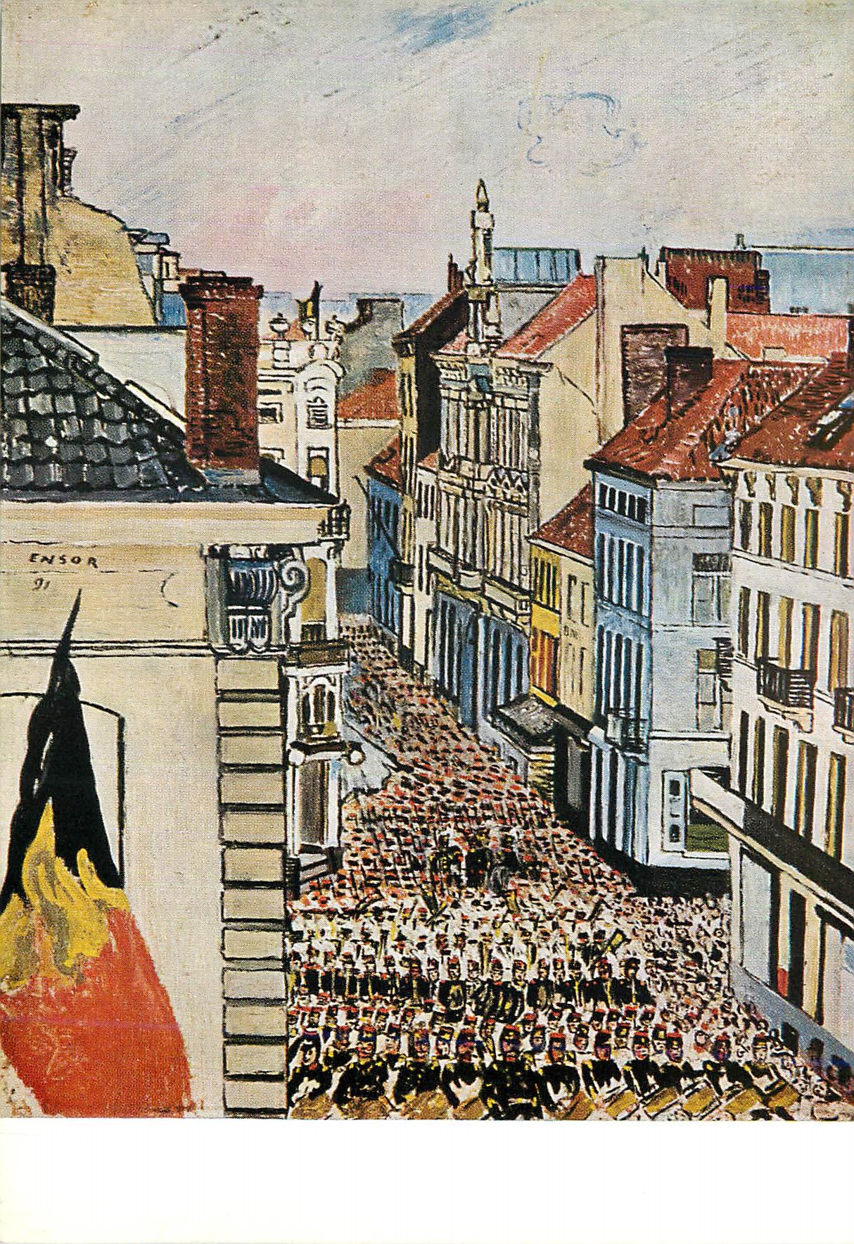 CPM Anvers Musee Royal des Beaux Arts Ensor James (1860 1949) Musique dans la Rue de Flandre