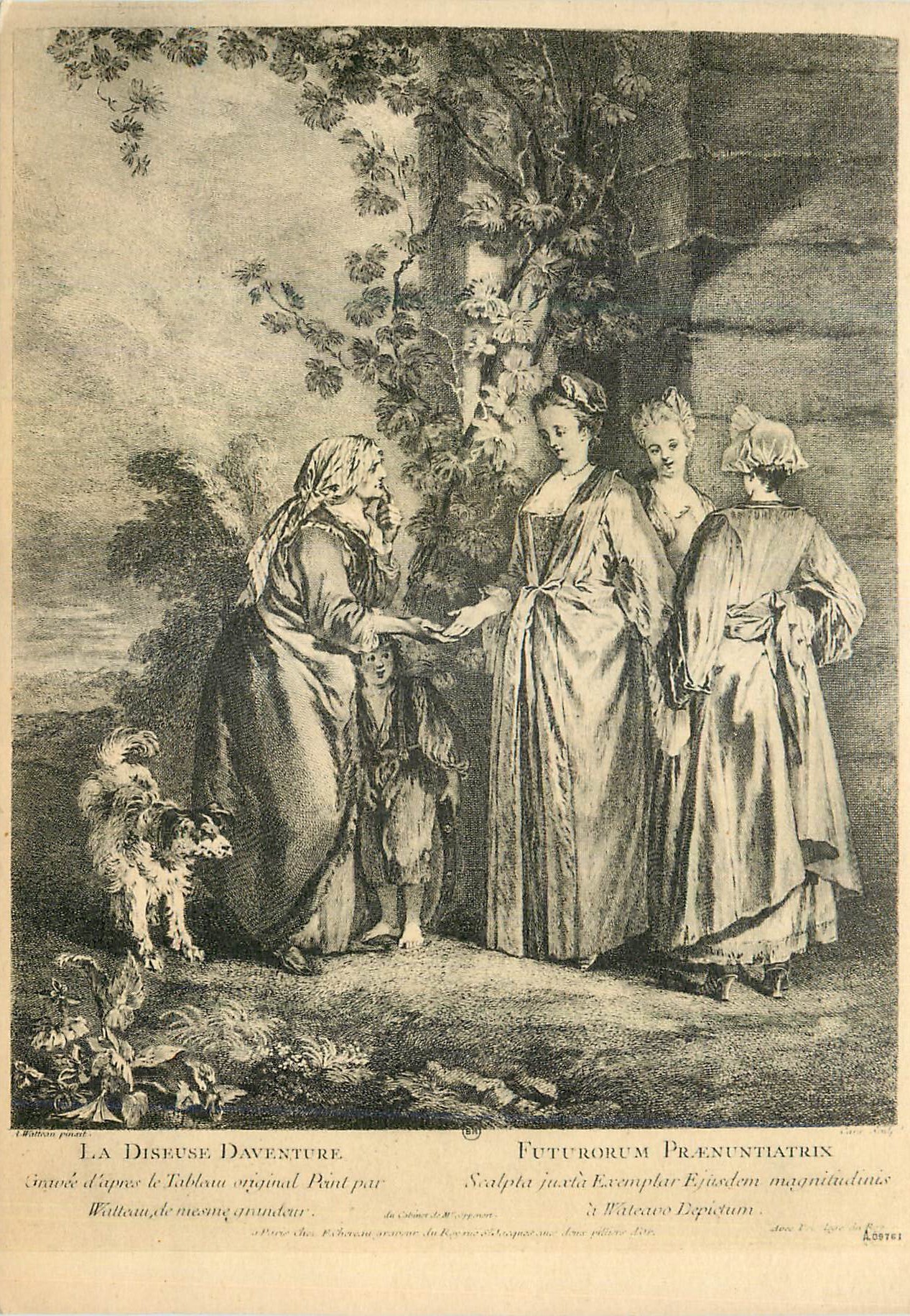 CPM XVIIIe S Costumes Scenes de Moeurs Watteau (1684 1721) La Diseuse d'Aventure