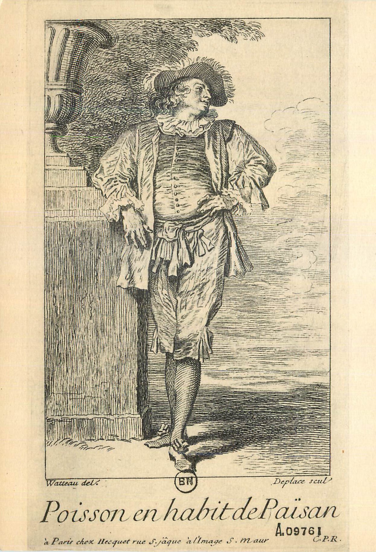 CPM XVIIIe S Costumes Theatre Watteau (1684 1721) L'Acteur Poisson en Habit de Paysan