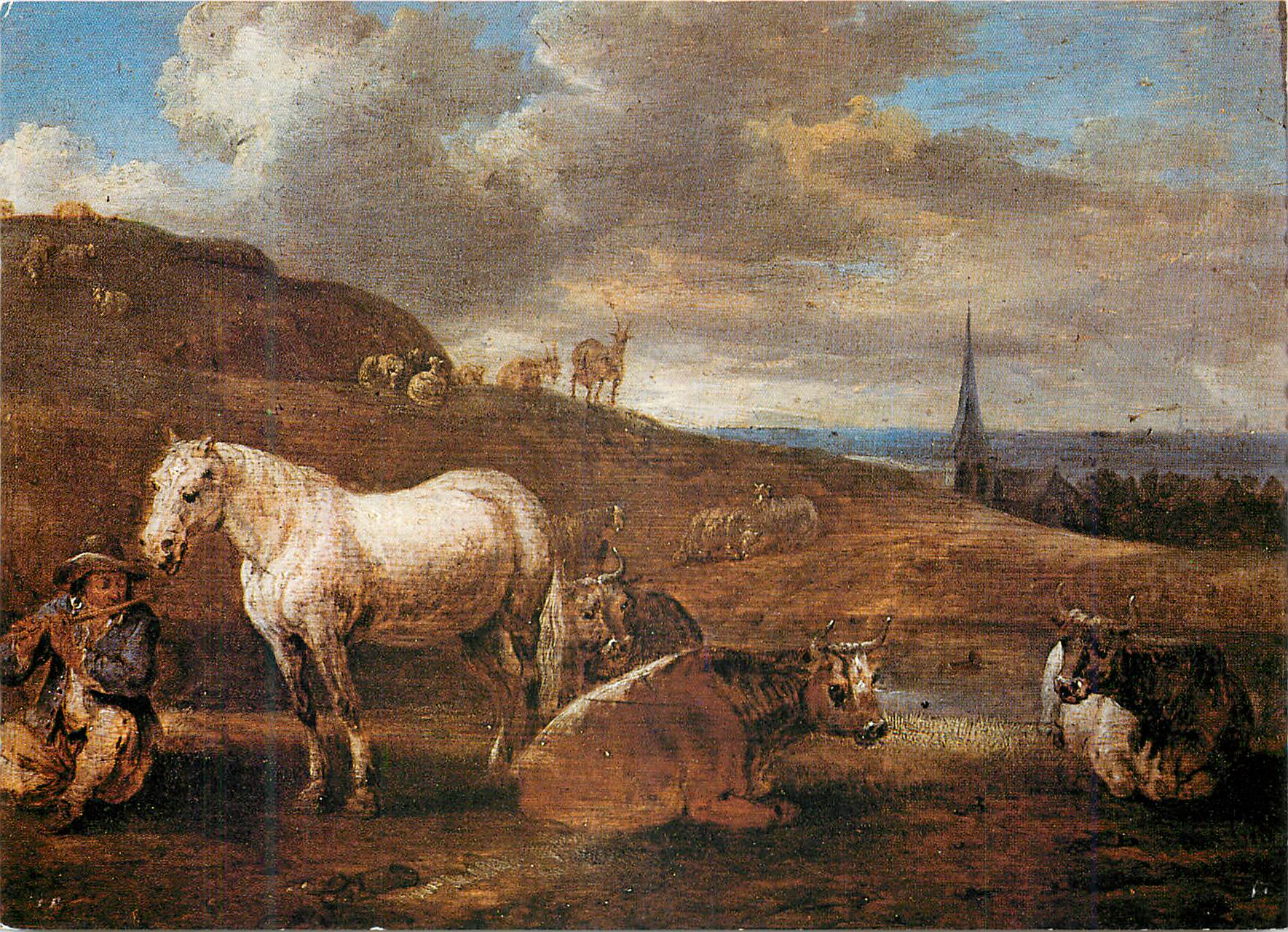 CPM Rouen Musee des Beaux Arts Antoine Watteau Paysage au Flutiste et au Cheval Blanc