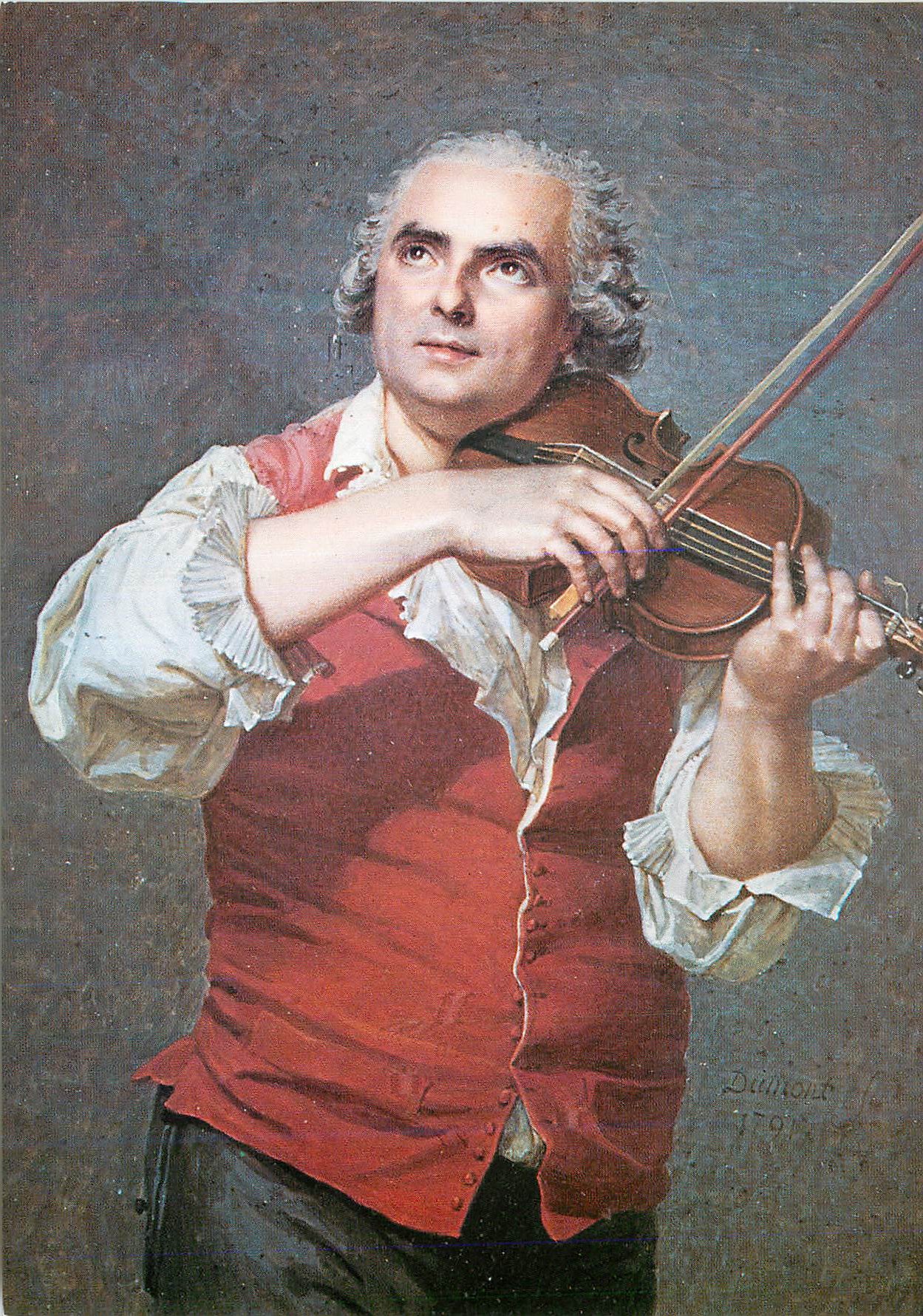 CPM Paris Musee du Louvre Portrait de Louis Guene Violon du Roi 1791