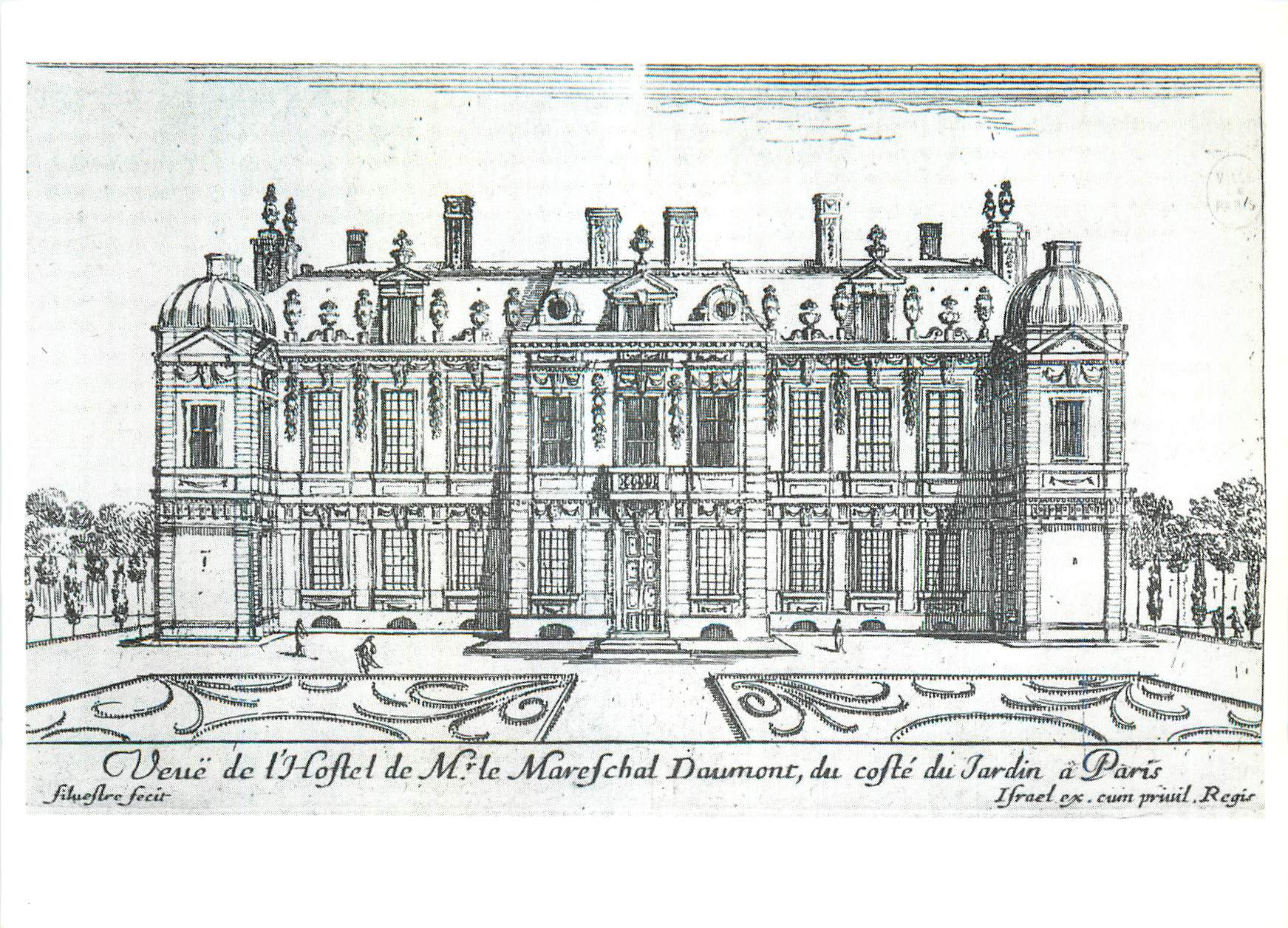 CPM Musee Carnavalet Gravure du XVIIe Siecle d'Israel Silvestre L'Hotel d'Aumont vu du Cote du Jardin