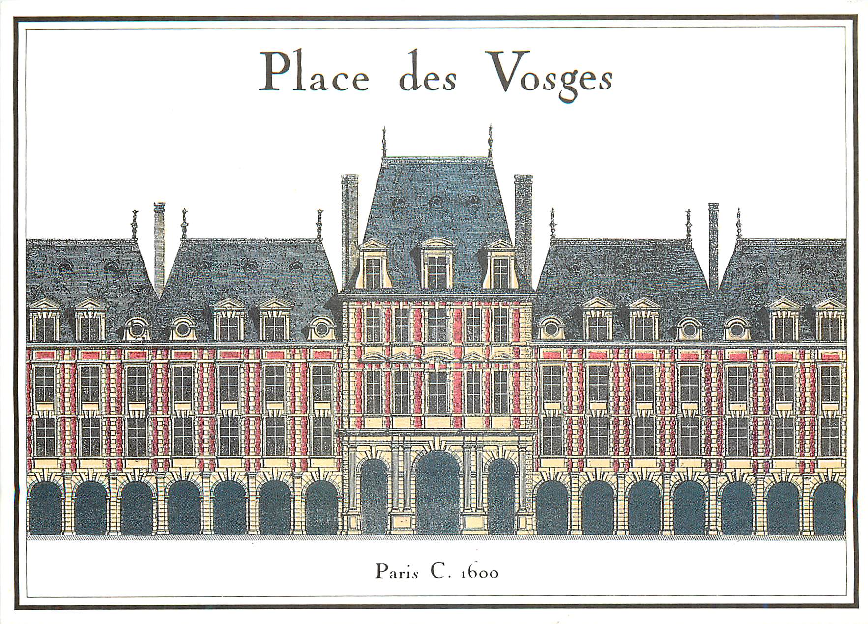 CPM Place des Vosges Bibliotheque National Paris