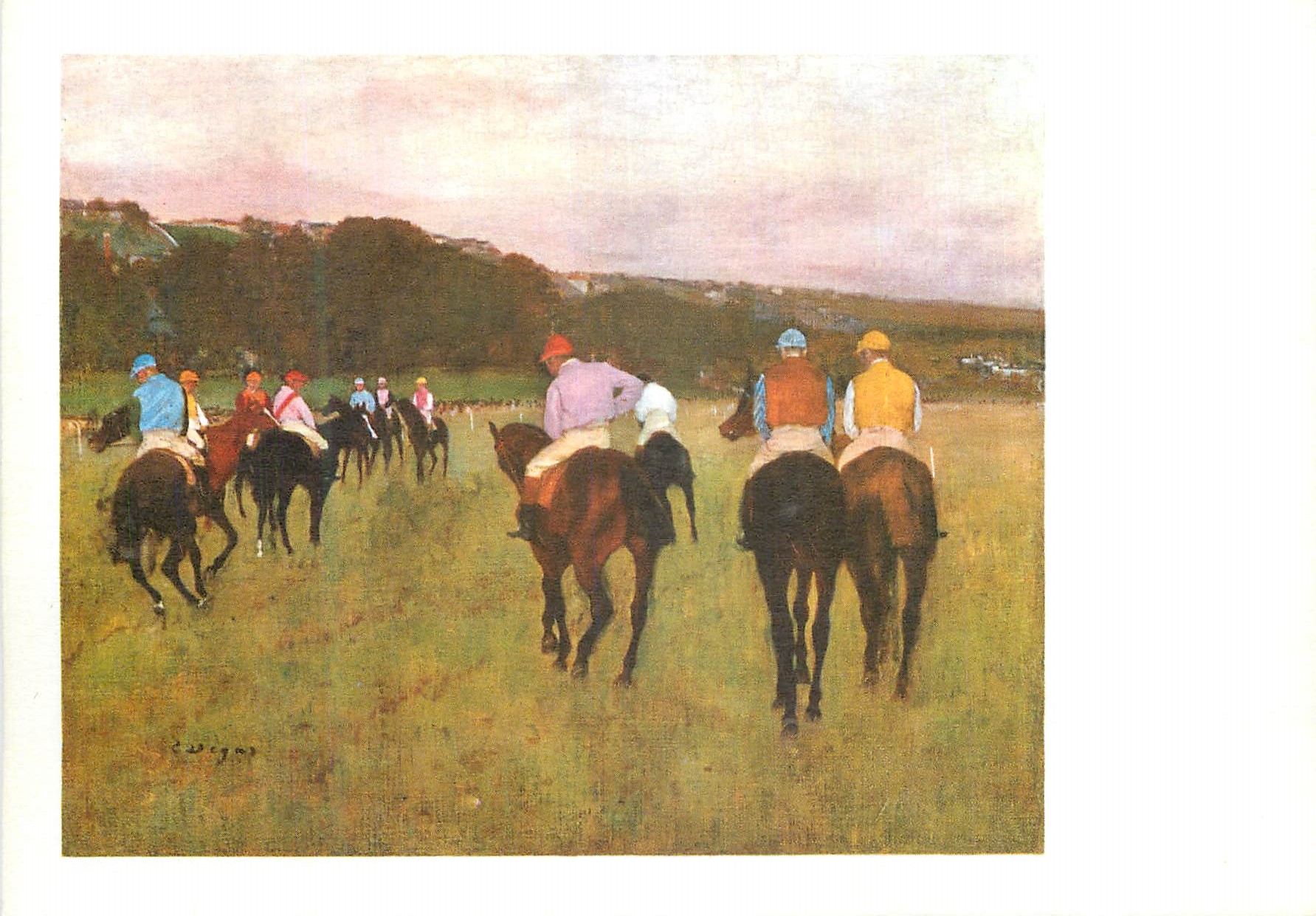 CPM Boston Courtesy Museum Fine Arts Degas Courses de Chevaux a Longchamp
