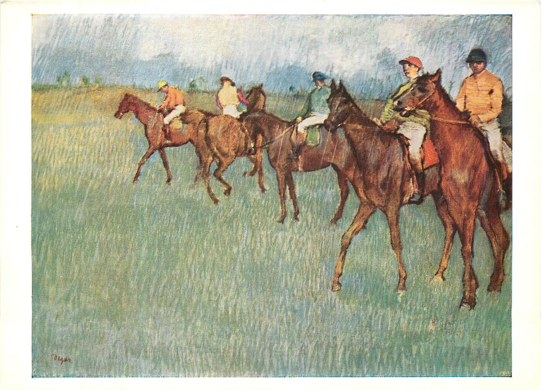 CPM Glasgow Art Gallery Burrell Collection Edgar Degas (1834 1917) Jockeys in the Rain Pastel