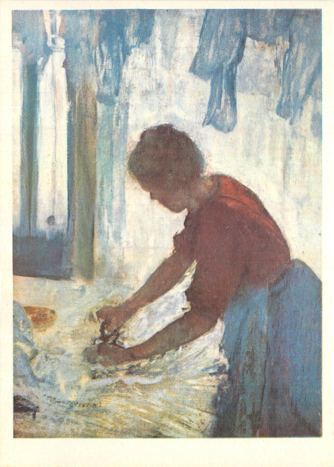 CPM Metropolitan Museum New York Degas Repasseuse a Contre jour 1874