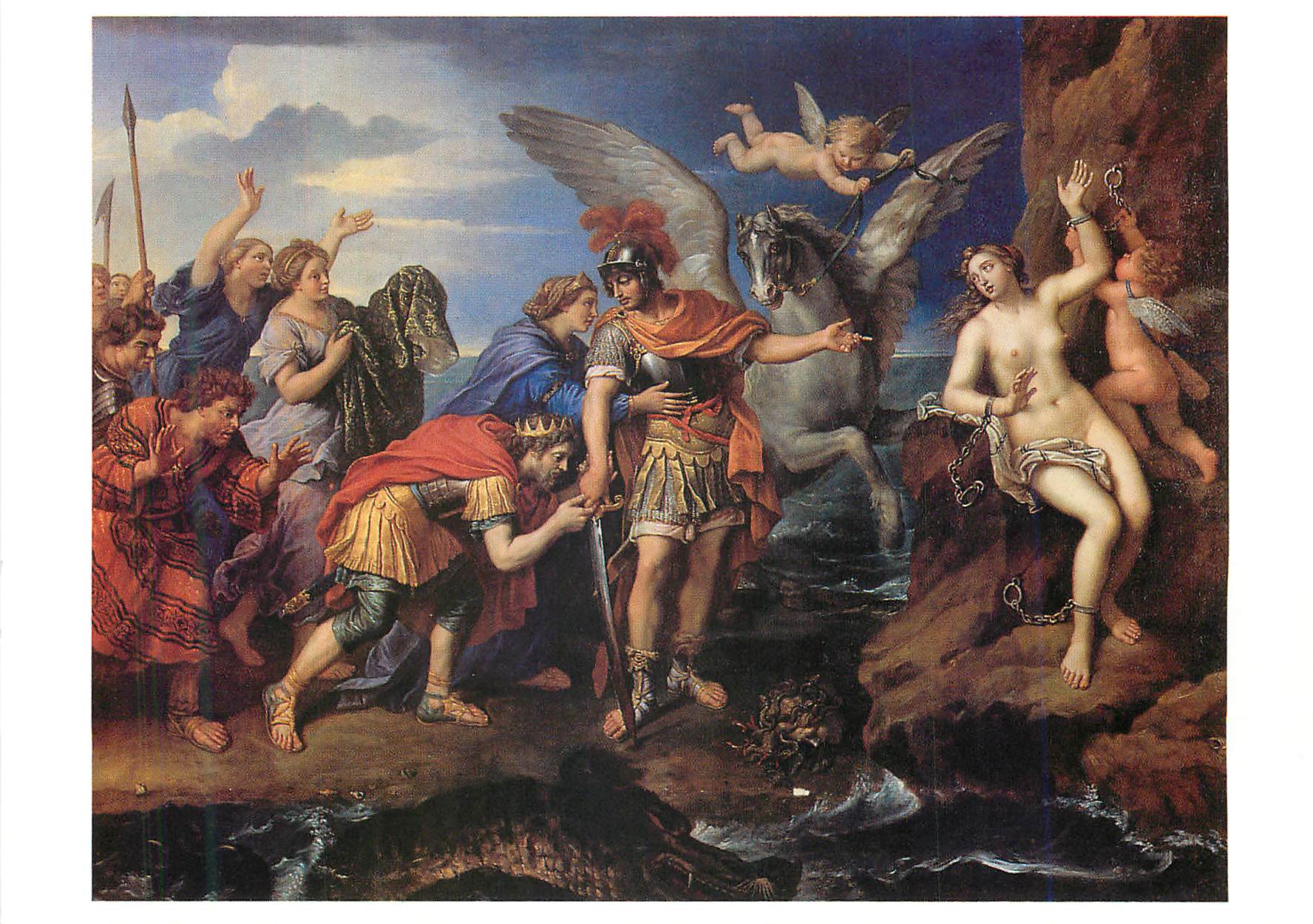 CPM Louvre Departement des Peintures Pierre Mignard 1612 1695 Le Roi Cephee et la Reine Cassiopee