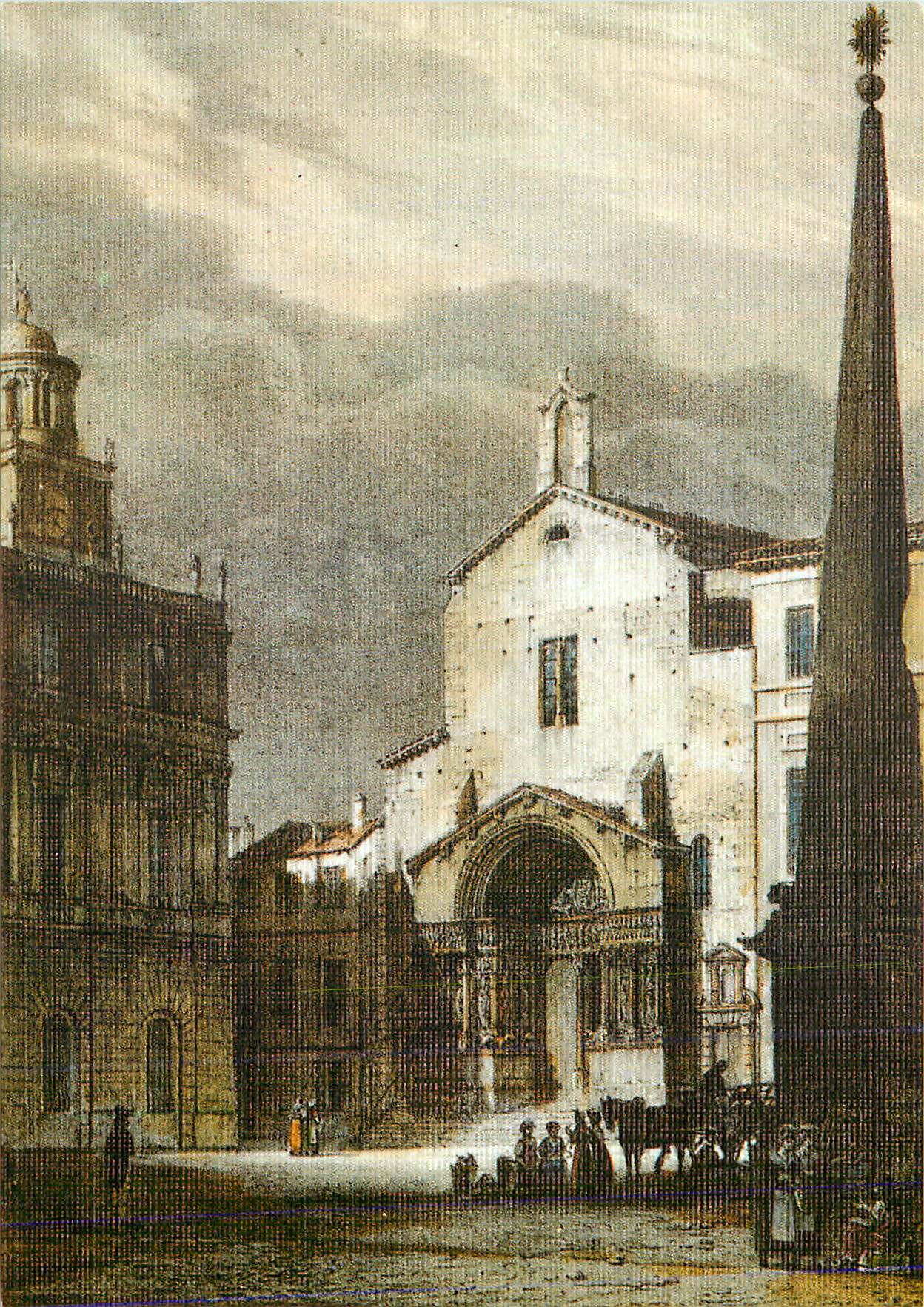 Platz Saint-Marc in Venedig — Historisches Bild — Alte Holzschnitt
