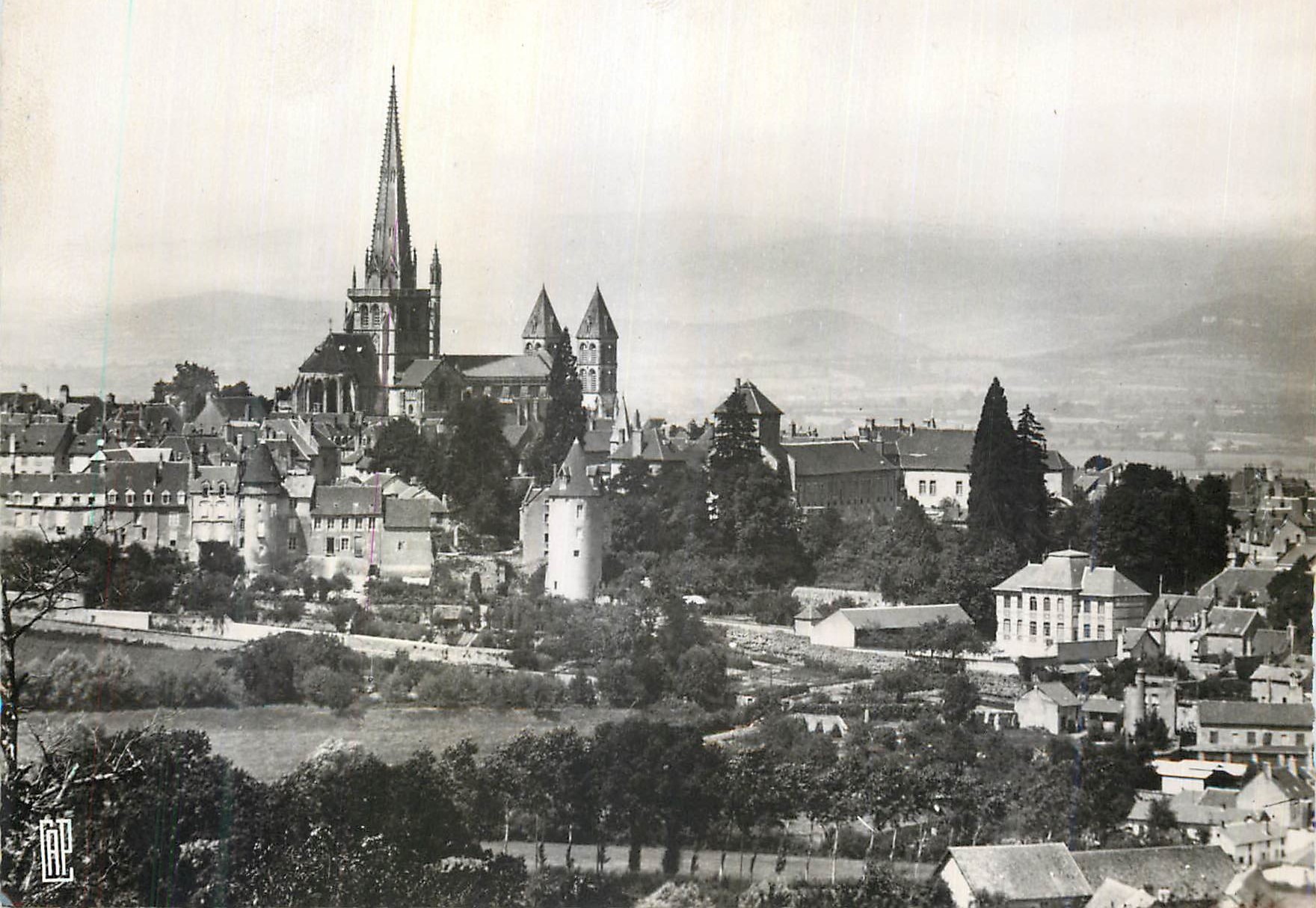 CPM Autun Cathedrale St Lazare Vue du Faubourg Talus