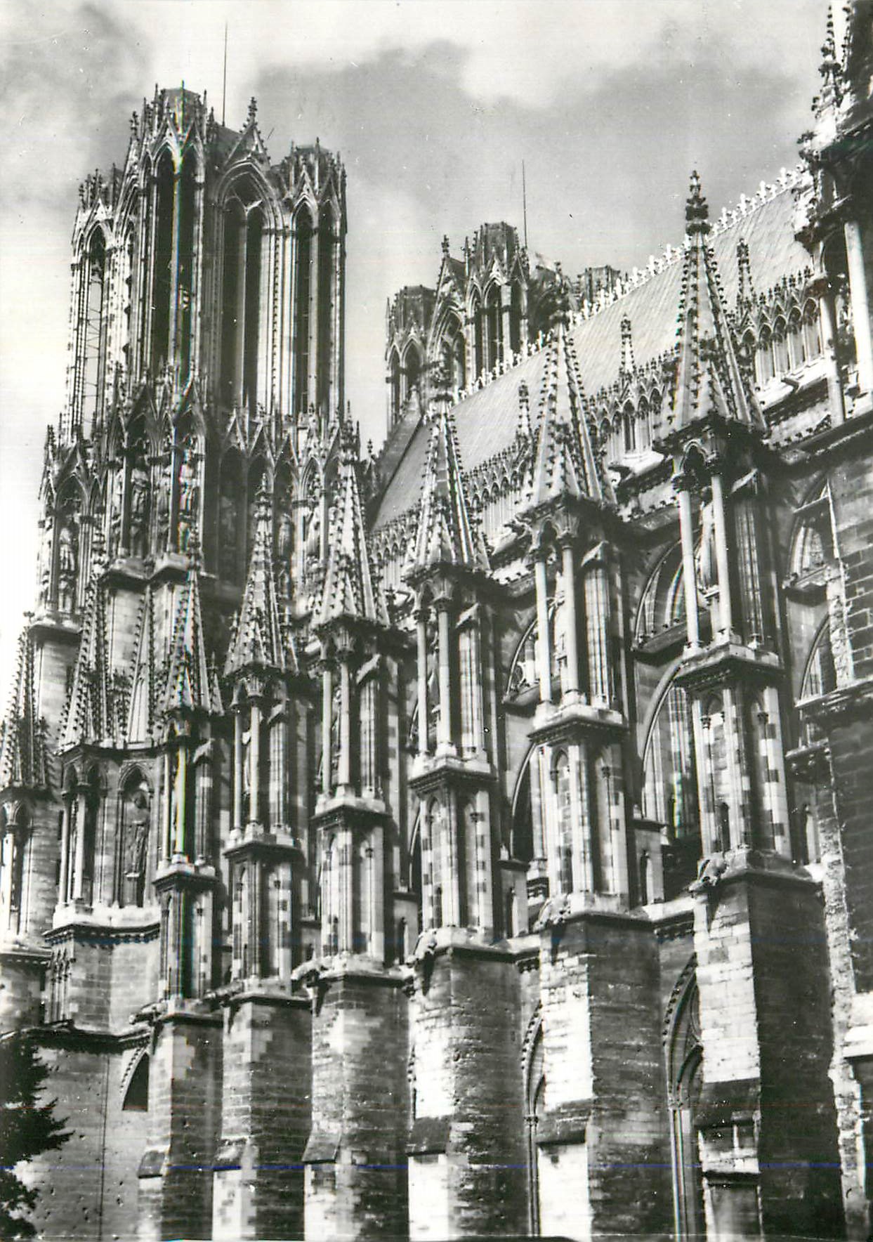 CPM Reims (Marne) la Cathedrale Notre Dame (XIIIe) Facade et Tour Sud
