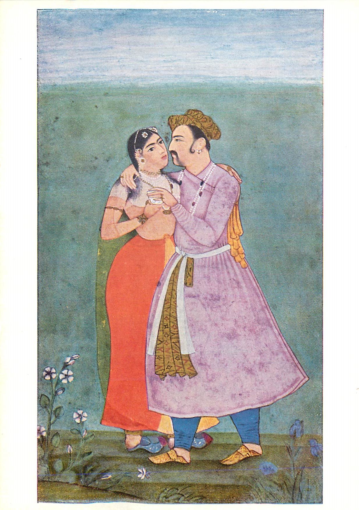 CPM Inde Miniature de l'Ecole Mogole l'Empereur Djihan Guir et Nour Djihan