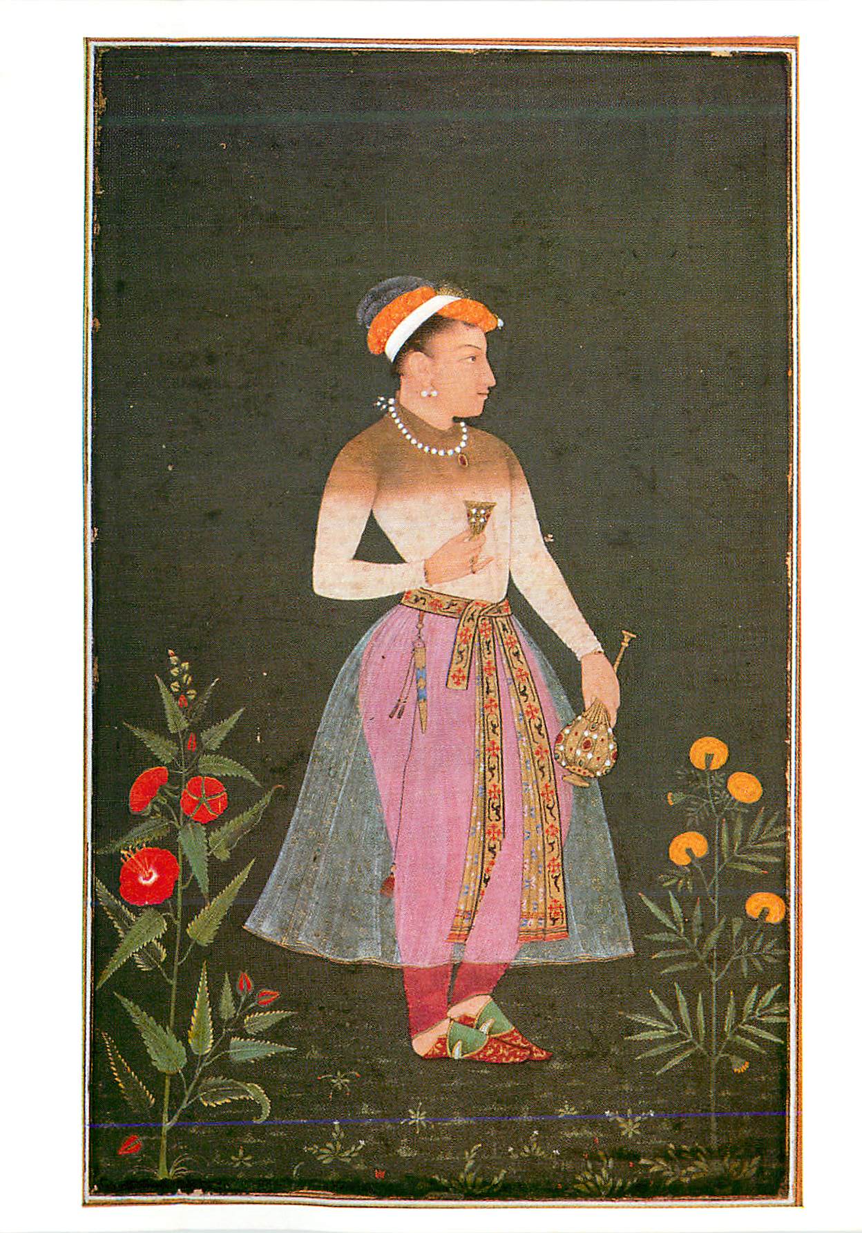CPM India Office Library a Youth Standing Between Flowers