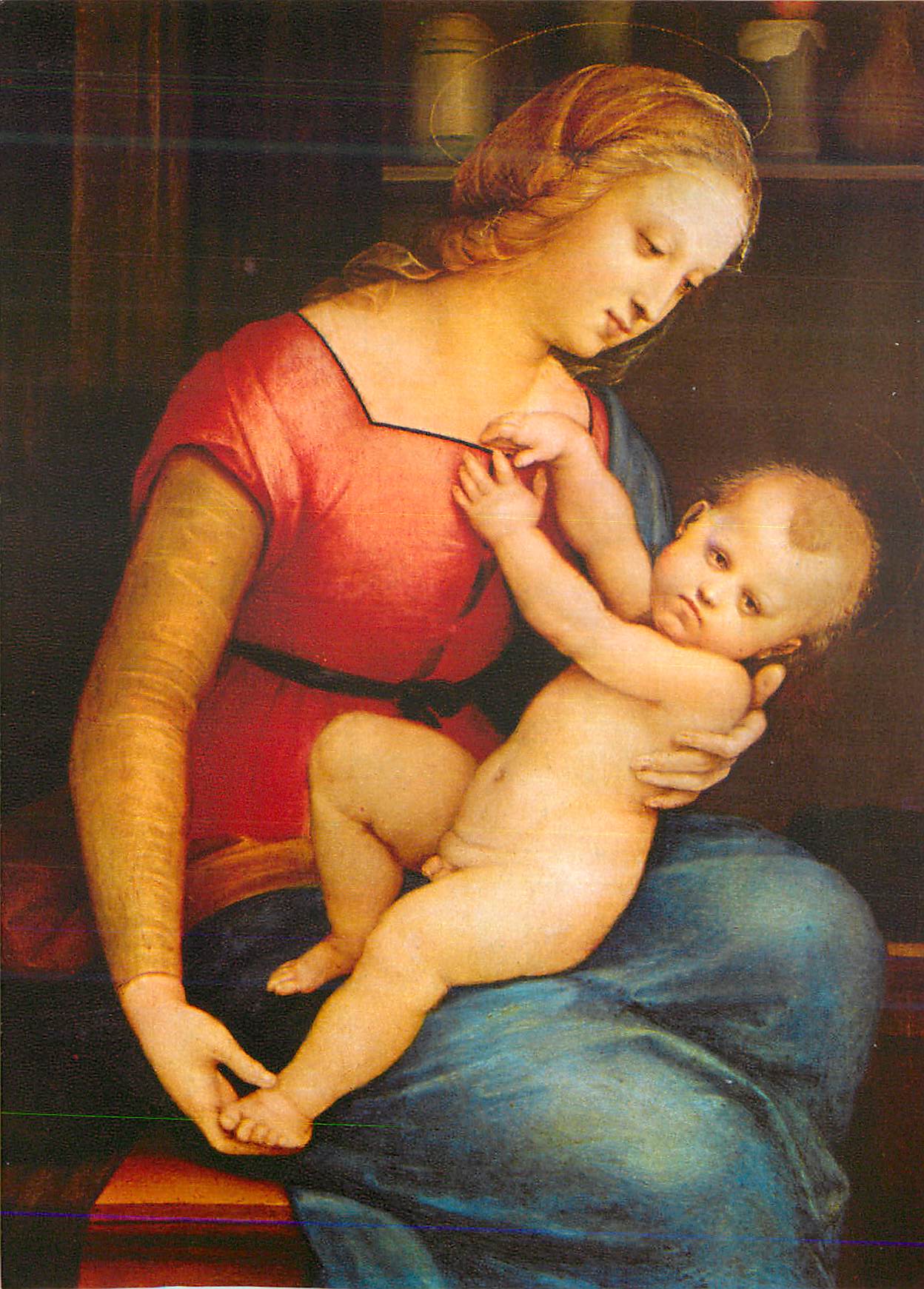 Vierge à l'Enfant — reproduction d'une peinture de Léonard de Vinci — éditeur inconnu