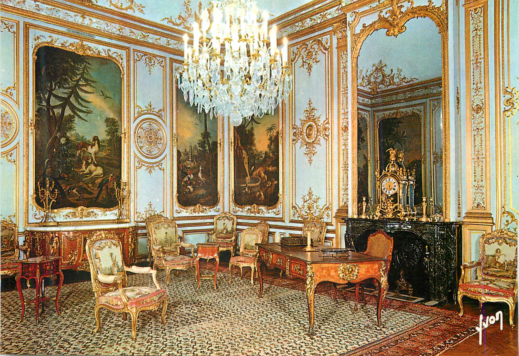 Salle à manger du château de Versailles — décor intérieur — éditeur J. Lyon, n° 102