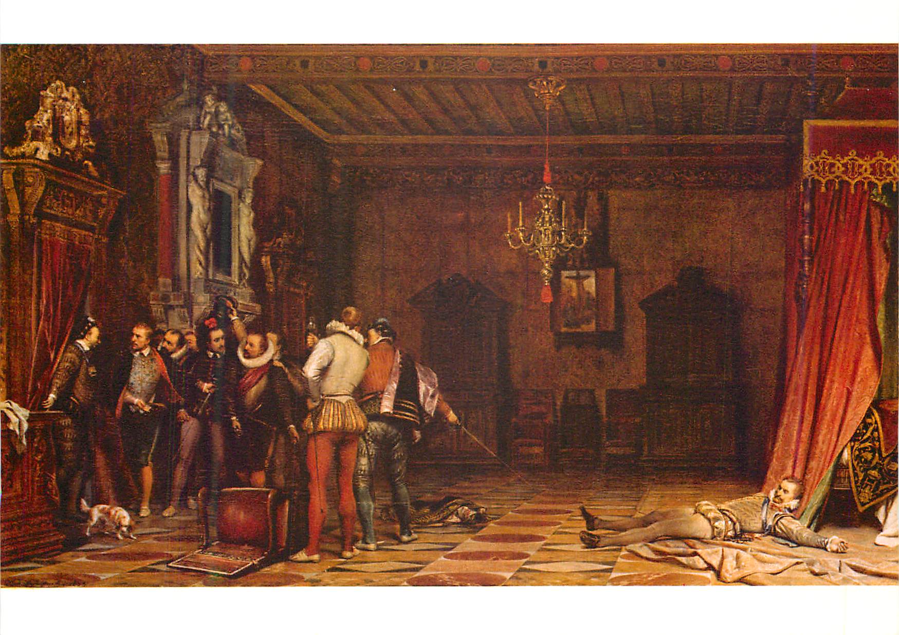 Assassination of Henri III — historical scene — publisher not visible