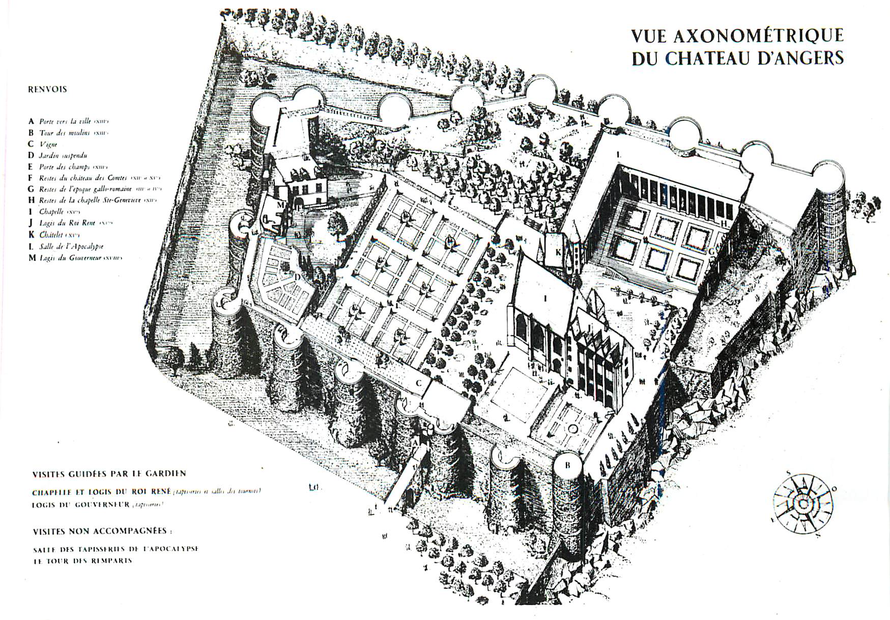 CPM Angers (Maine et Loire) le Chateau (XIIIe s) PLan Vue Axonometrique