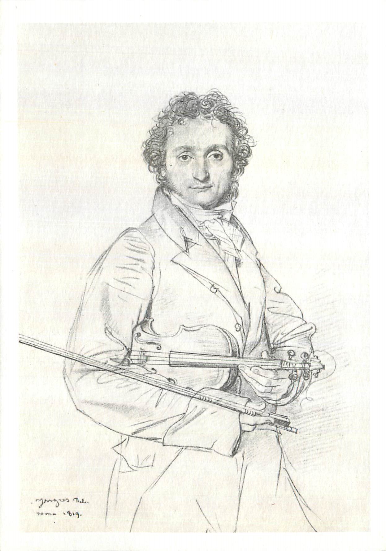 CPM Musee du Louvre Ingres Portrait du Violoniste Paganini 1819 