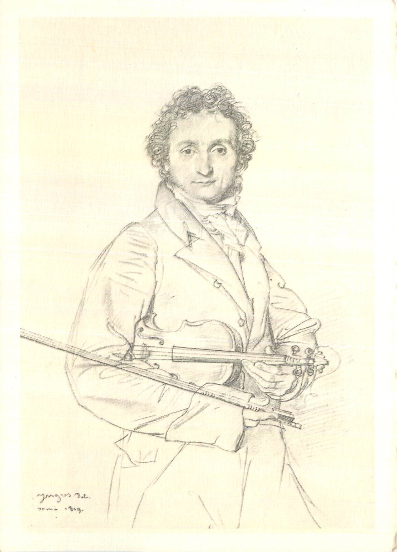 CPM Musee du Louvre Paris Ingres Portrait du Violoniste Paganini 1819