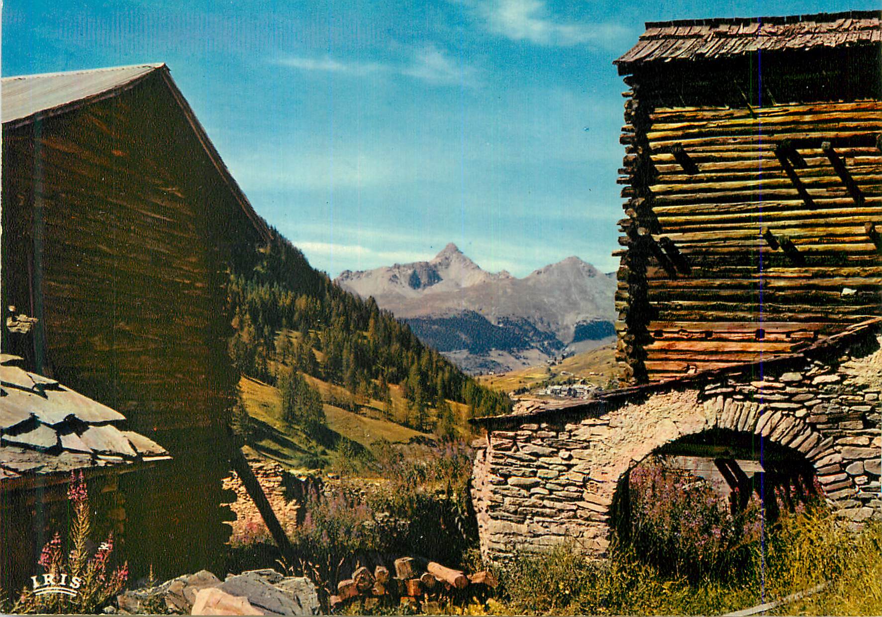 CPM Le Queyras 1570 Vieux Chalet et le Pic de Rochebrune