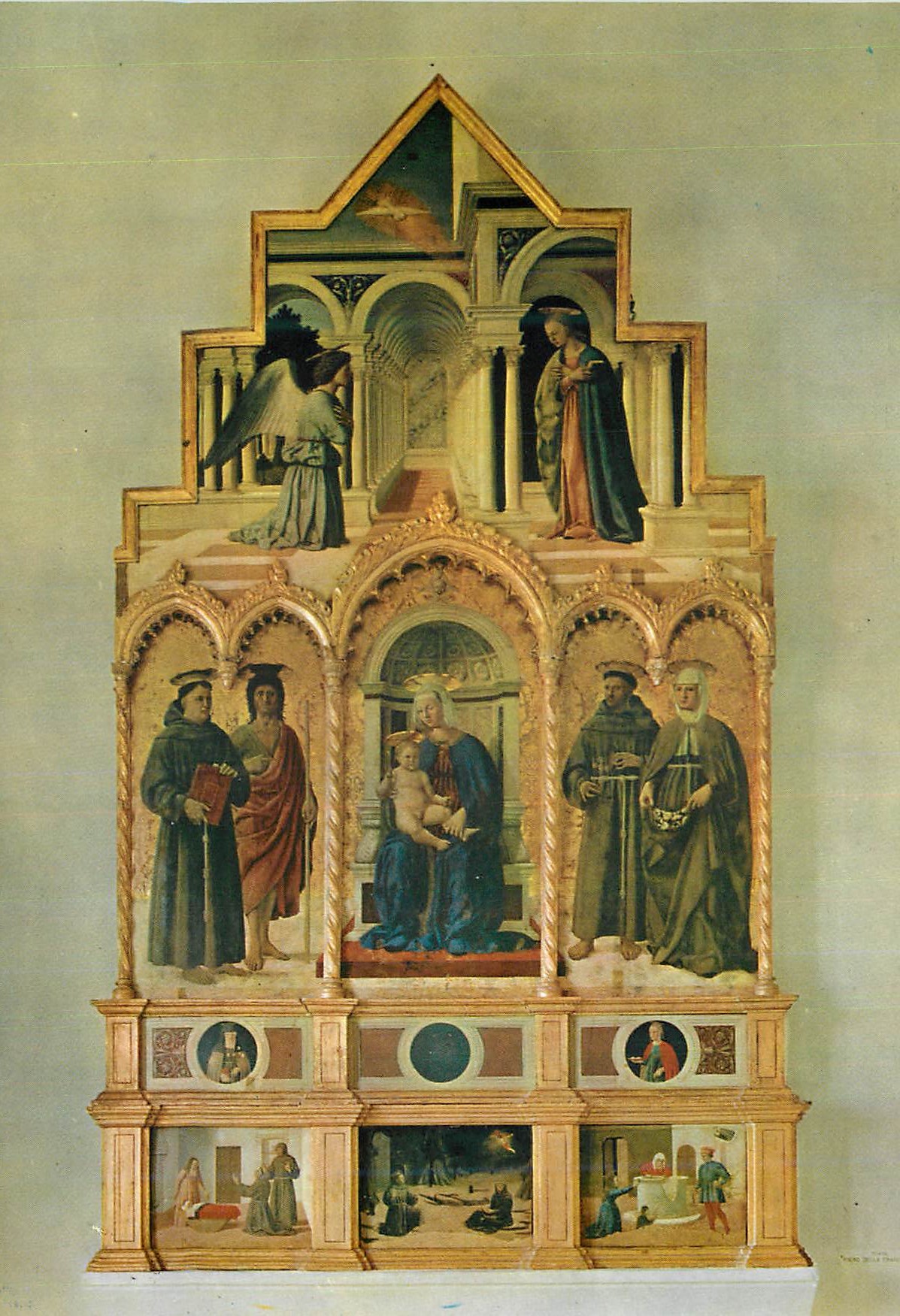 CPM Perugia Pinacoteca Vannucci Notre Dame avec l'Enfant et Saints en Haut l'Annonciation