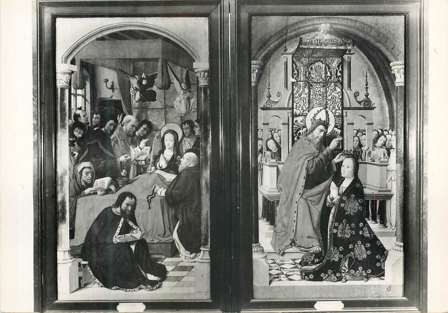 CPM Lyon (Rhone) Musee des Beaux Arts Retable (Fin du XVe s) le Couronnement de la Vierge la Mort de la Vierge