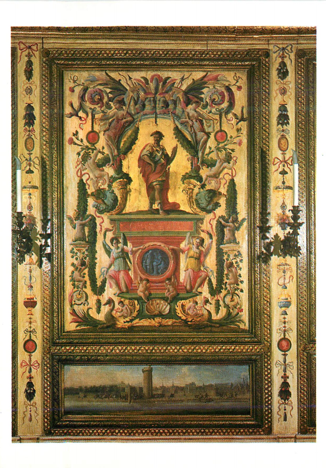 Intérieur décoré — fresque et paysage — éditeur inconnu, n° de série non visible