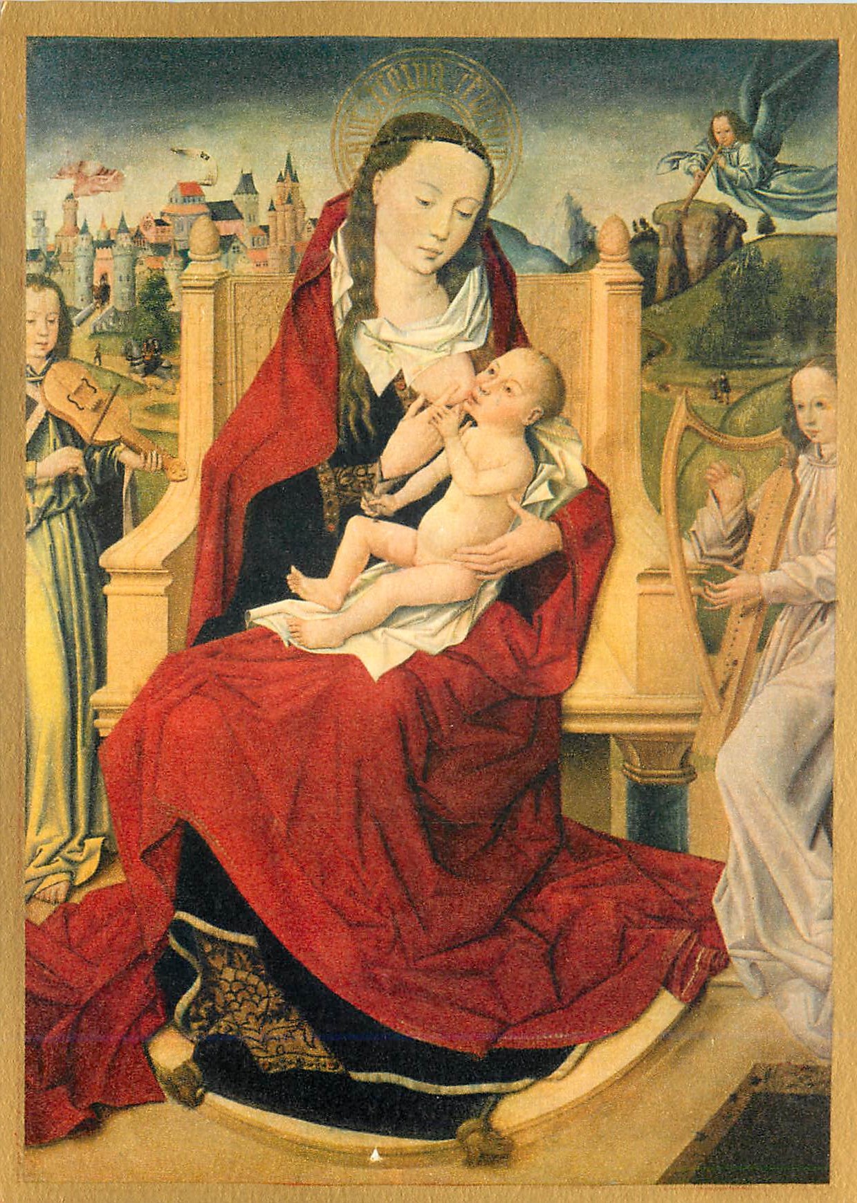 CPM Burgos Museo Arqueologico La Vierge Allaitant Escuela de Memling