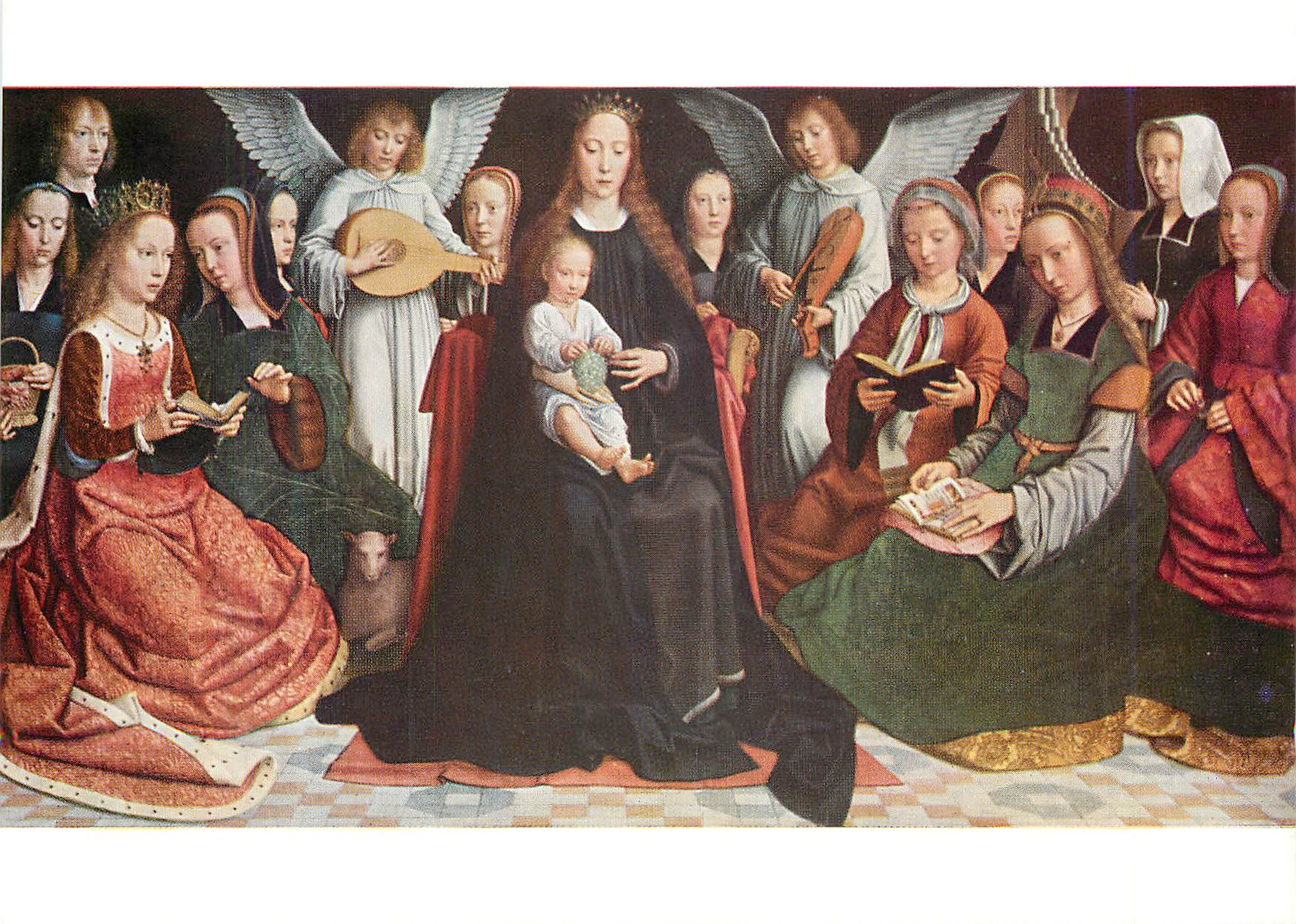 CPM Rouen Musee des Beaux Arts La Vierge et l'Enfant entroures d'Anges et de Saintes