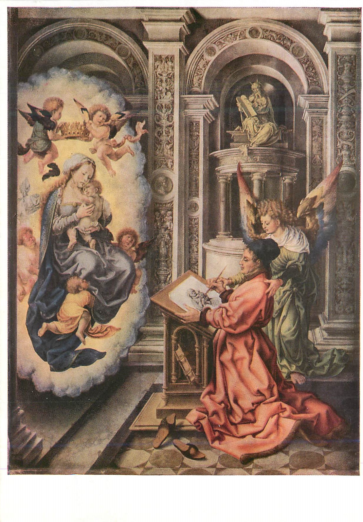 CPM Wien Kunsthistorisches Museum Saint Luc Peignant la vierge