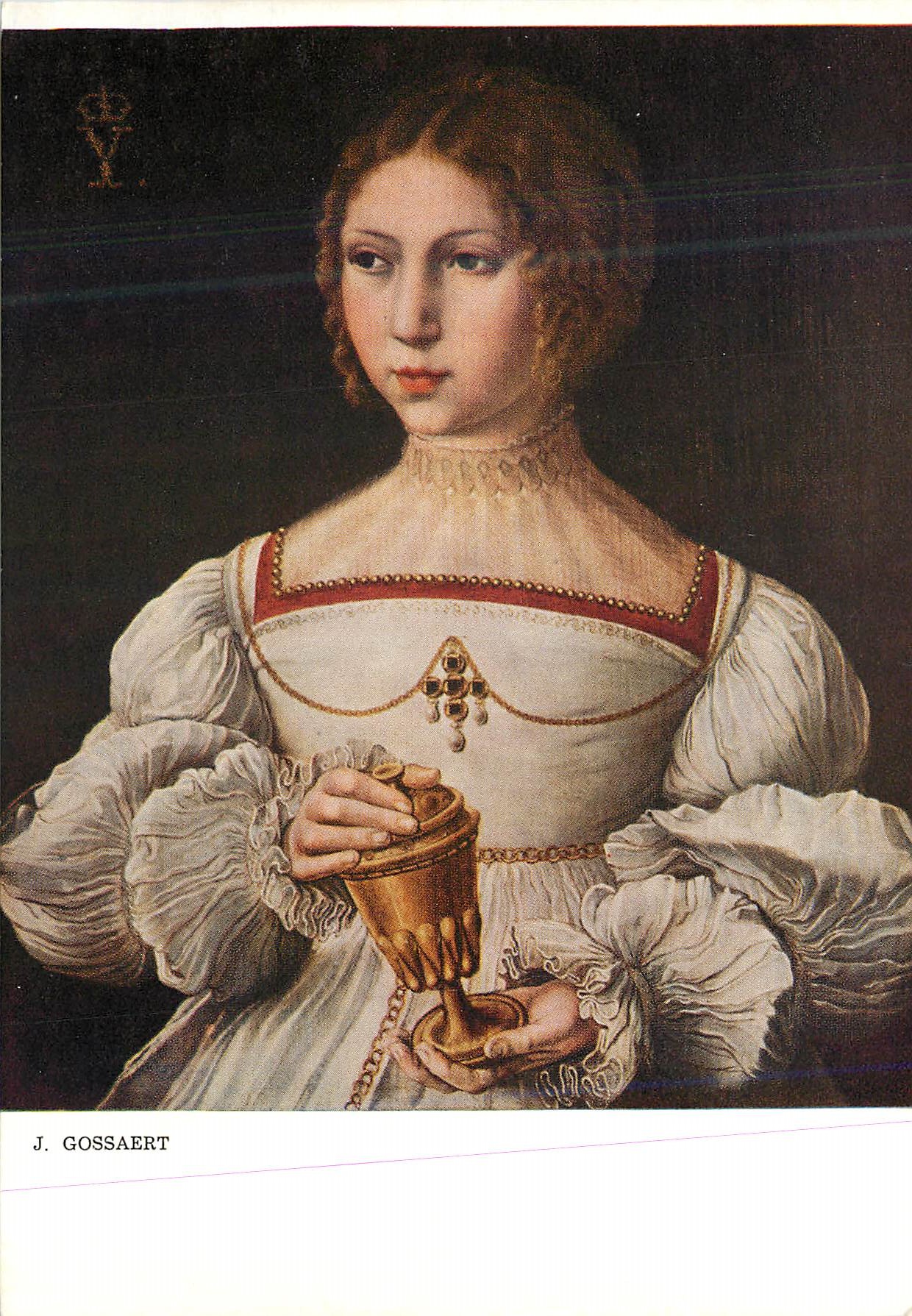 CPM Brussel Jan Gossaert van Mabuse (1478 1536) Portrait d'Isabeau d'Autriche Soeur de Charles Quint en madeleine