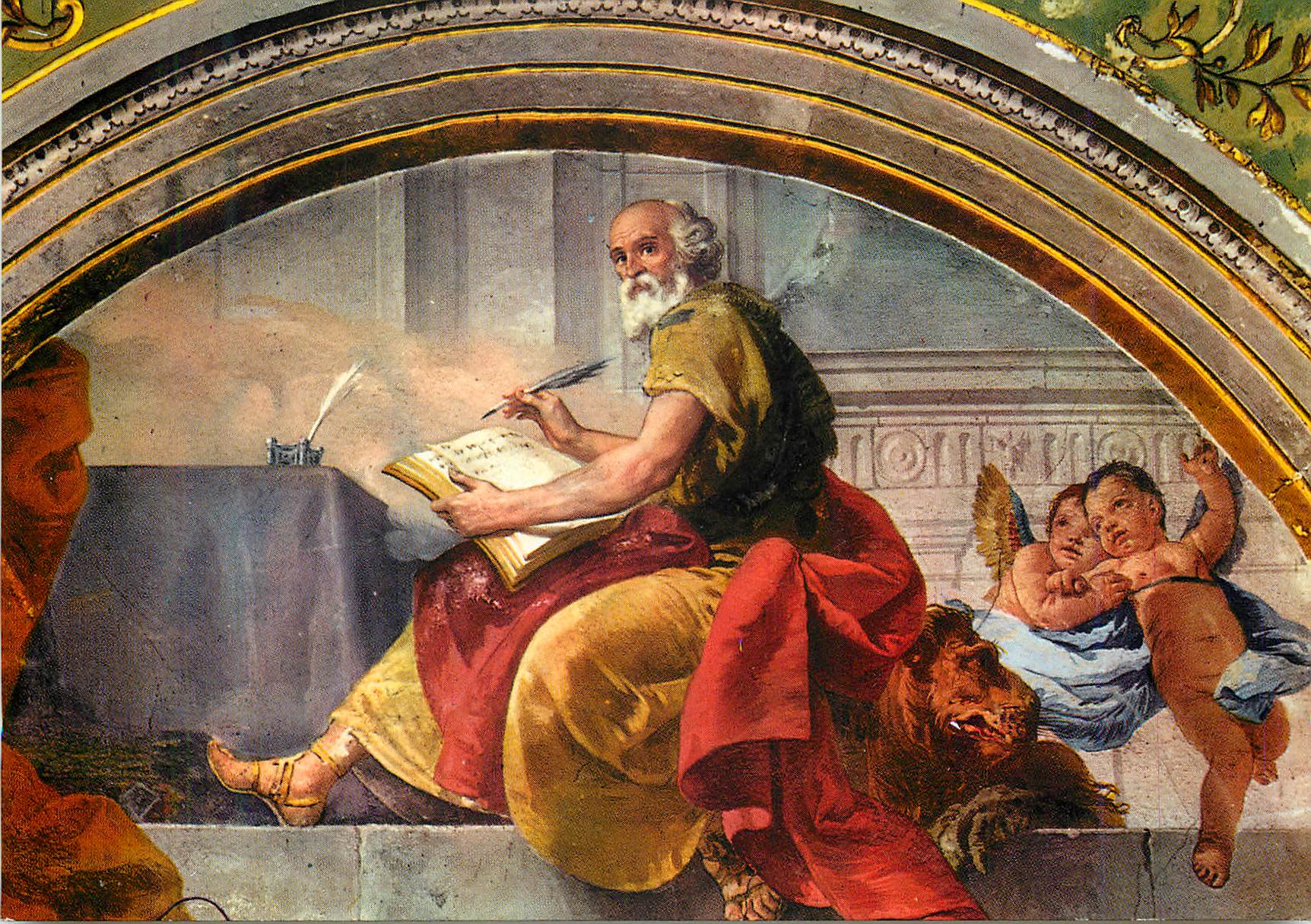 CPM Bergamo Cappella Chapelle Colleoni Fresque de G B Tropolo (1732 1733) L'Evangiliste S Marco
