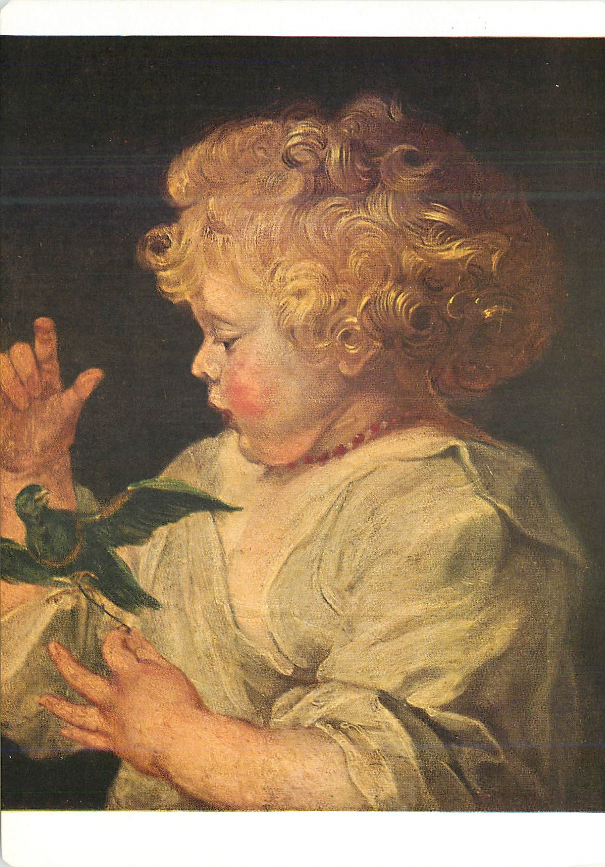 Enfant avec colombe — reproduction d'art — éditeur non visible