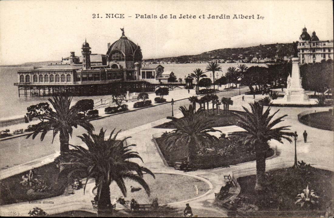 Nice CPA Palais de la jetee et jardin Albert 1er