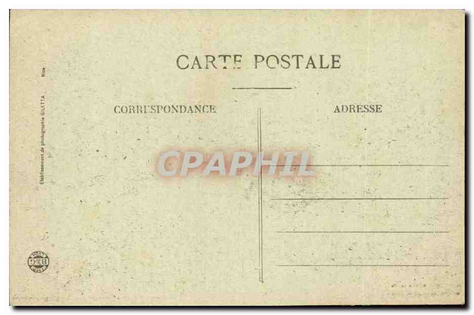 Nice CPA Palais de la jetee et jardin Albert 1er — Verso