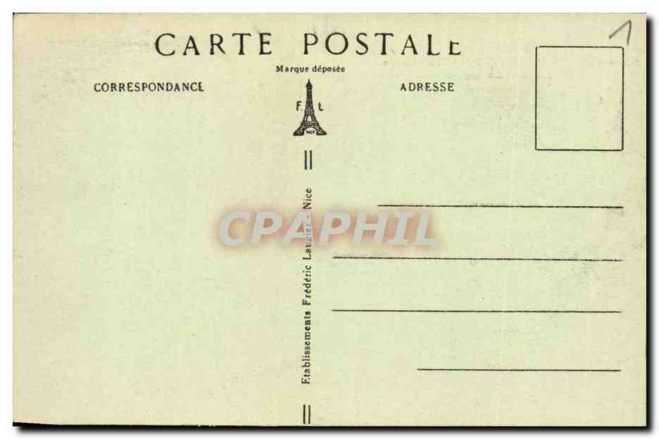 Nice CPA le palais de la Mediterranee et la promenade des anglais — Rückseite