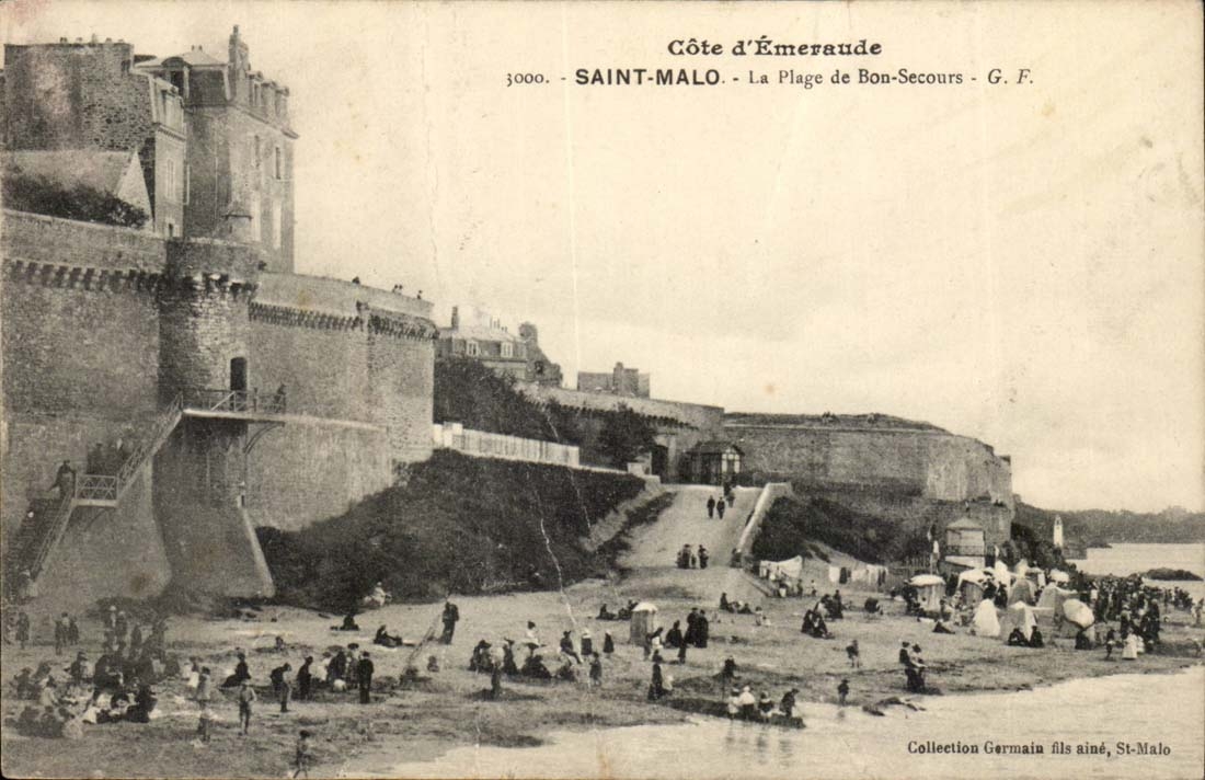 Saint-Malo - La Plage de Bon-Secours - Côte d'Émeraude - G.F. - Collection Germain fils aîné, St-Malo