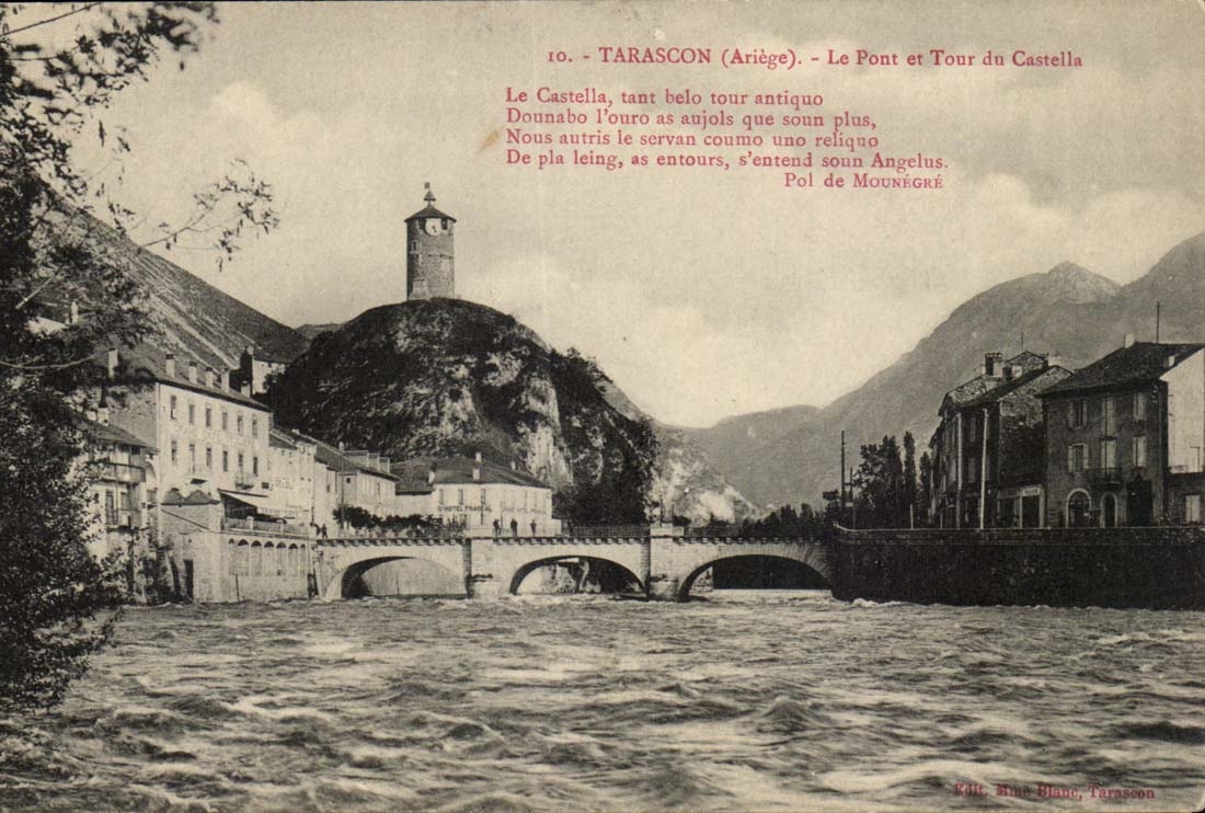 Tarascon CPA Le pont et Tour du Castella
