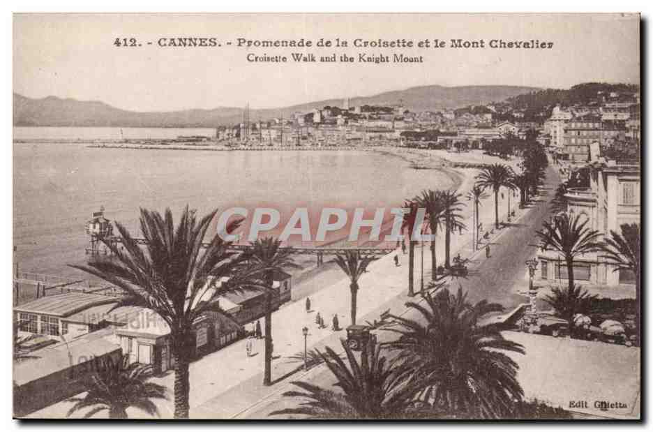 Cannes CPA Promenade de la CRoisette et le Mont Chevalier 