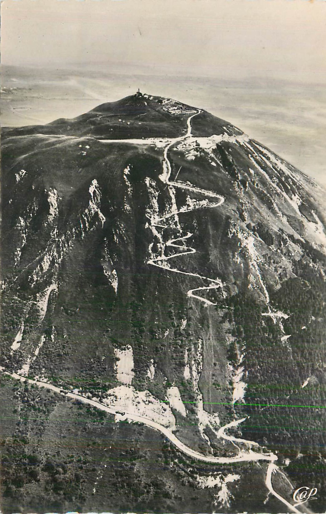 Vue aérienne du Cap de la Hève — route en lacets — éditeur Cap