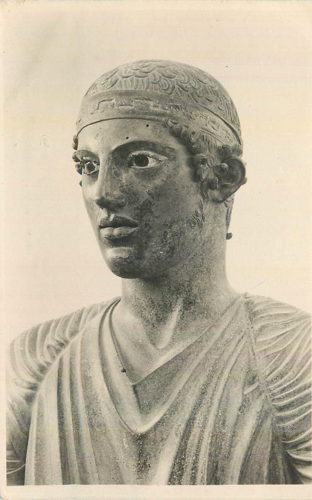 CPA Musee de Delphes Duste de l'Aurige de Delphes Statue de Bronze