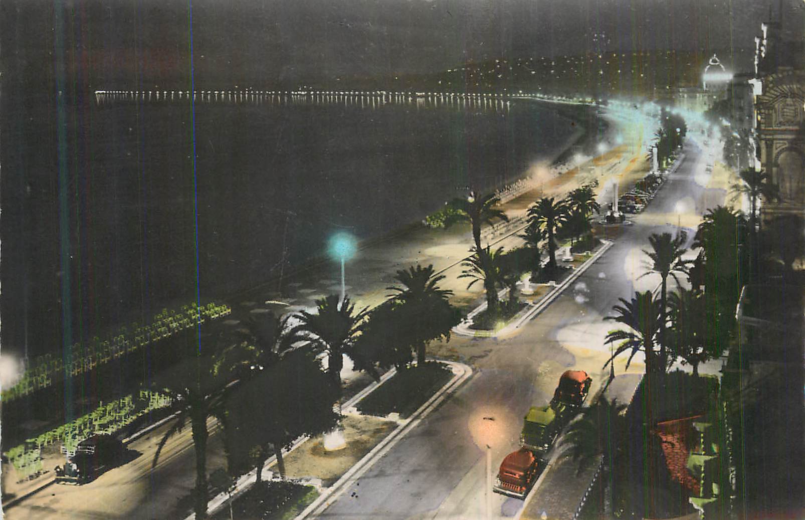 CPM Nice Cote d'Azur La Promenade des Anglais La Nuit