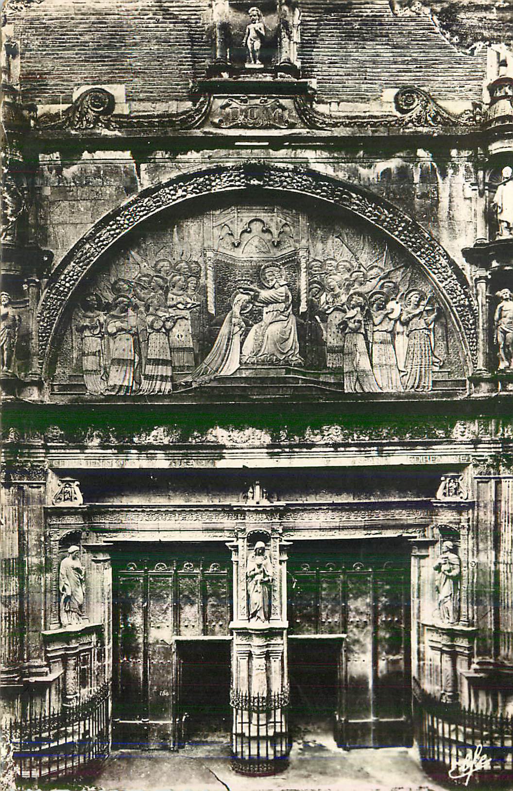 Portail de l'église Sainte-Marie — façade sculptée — éditeur J. Lefèvre, n° 123